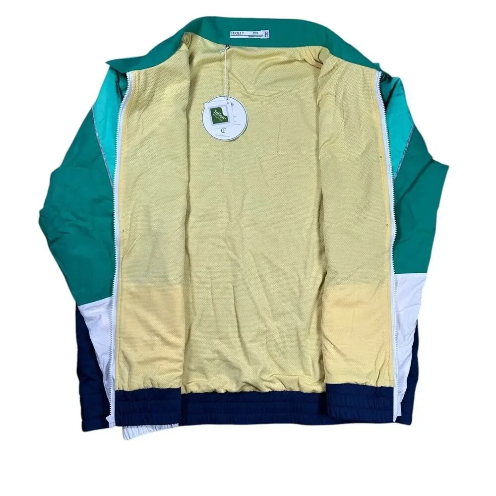 Criquet Golf Windbreaker Jacket Mens XXL NWT Green Blue Colorblock Full Zip